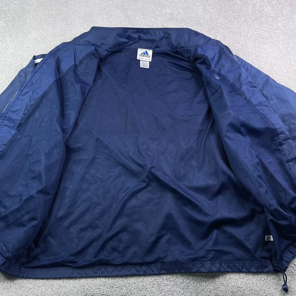 Vintage Adidas Track Jacket Mens 2XL XXL‎ Blue Mesh Lined Windbreaker Vented Y2K
